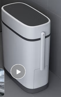 雅高 卫生间垃圾桶 夹缝多功能翻盖带马桶刷按压垃圾桶